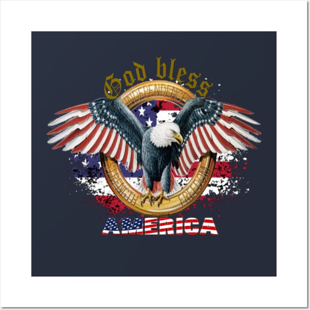 God bless America Wall Art by RamsApparel08